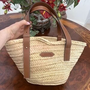 Poolside Tan and Brown Woven Tote Bag